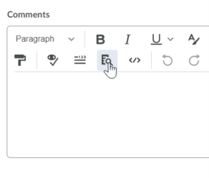the Brightspace HTML editor with the Preview button selected