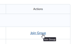 a segment of the Join Groups page, with the Join Groups link selected next to Group 1