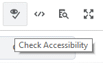 The Check Accessibility button is located on the bottom right of the Brightspace HTML Editor