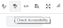 The Check Accessibility button is located on the bottom right of the Brightspace HTML Editor