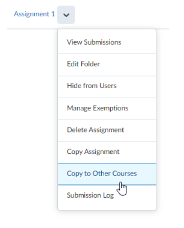 Copy Assignment to Other Courses