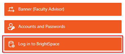 A section of the myLangara Sharepoint page, with a red box around the "log in to Brightspace" button