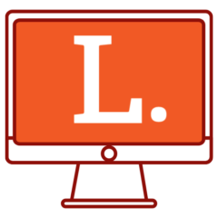 Langara L logo inside computer screen