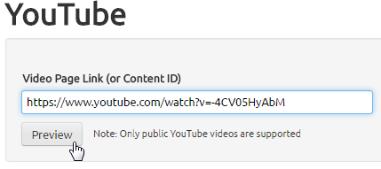 MediaSpace > YouTube add URL