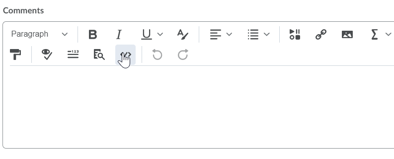 the HTML Editor with the pointer over the Source button