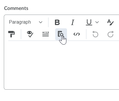 the Brightspace HTML editor with the Preview button selected